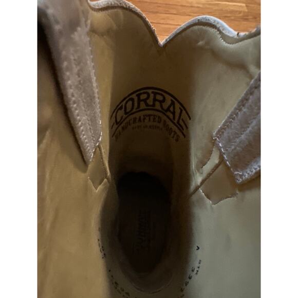 Corral A3397 Women’s 8.5M Ivory Glitter Inlay Western Cowboy Boots Embroidered - Picture 6 of 10